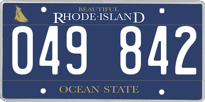 RI license plate 049842