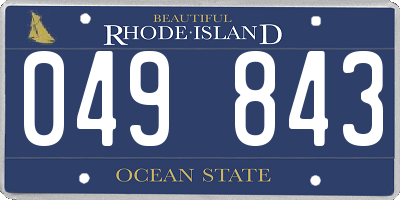 RI license plate 049843