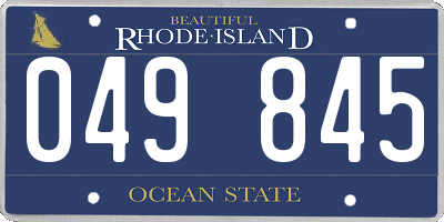 RI license plate 049845