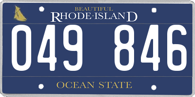 RI license plate 049846