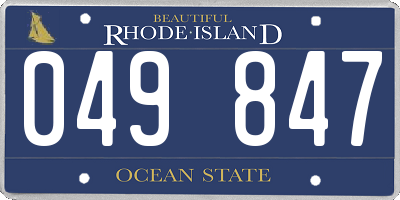 RI license plate 049847