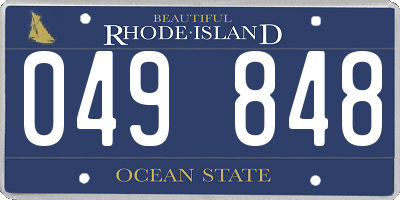 RI license plate 049848
