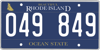 RI license plate 049849