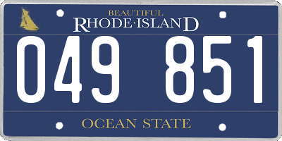 RI license plate 049851