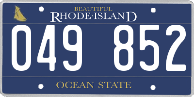 RI license plate 049852