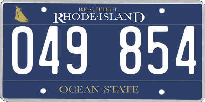 RI license plate 049854