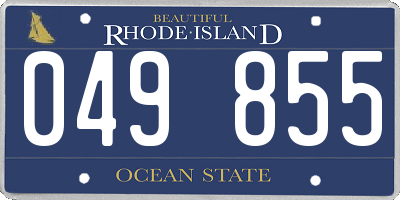 RI license plate 049855