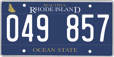 RI license plate 049857