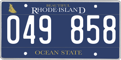 RI license plate 049858