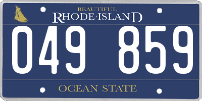 RI license plate 049859