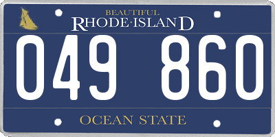 RI license plate 049860