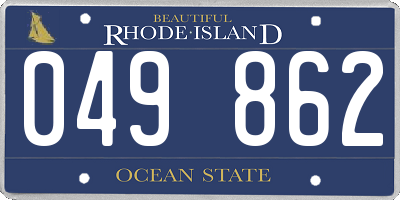 RI license plate 049862