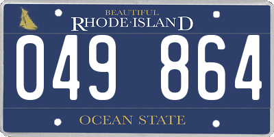 RI license plate 049864