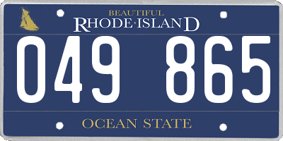 RI license plate 049865