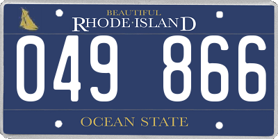 RI license plate 049866