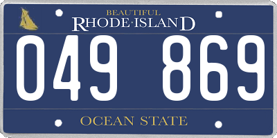 RI license plate 049869