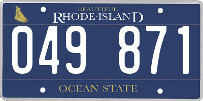 RI license plate 049871