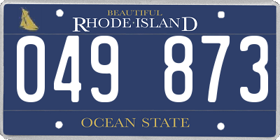 RI license plate 049873