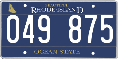 RI license plate 049875