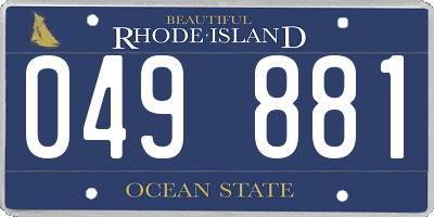 RI license plate 049881