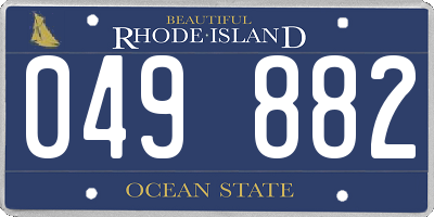 RI license plate 049882