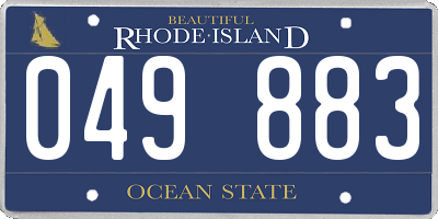 RI license plate 049883