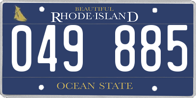RI license plate 049885