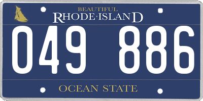 RI license plate 049886