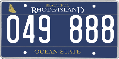 RI license plate 049888