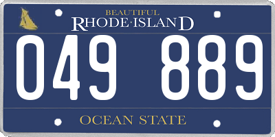 RI license plate 049889