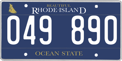 RI license plate 049890
