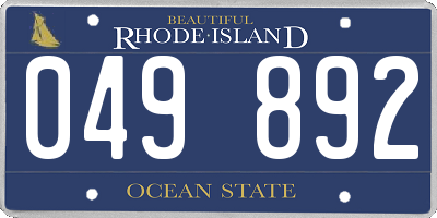 RI license plate 049892