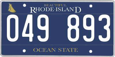 RI license plate 049893