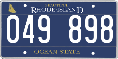 RI license plate 049898