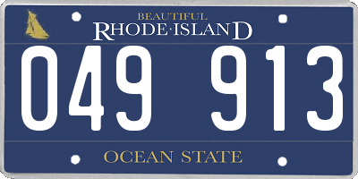 RI license plate 049913