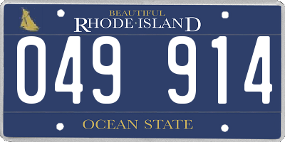 RI license plate 049914