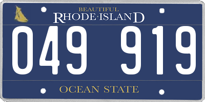 RI license plate 049919