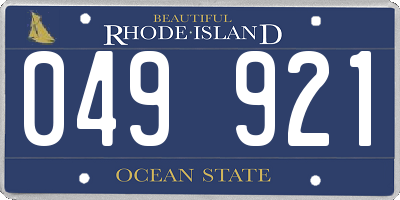 RI license plate 049921
