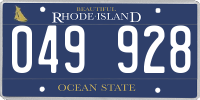 RI license plate 049928