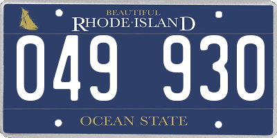 RI license plate 049930