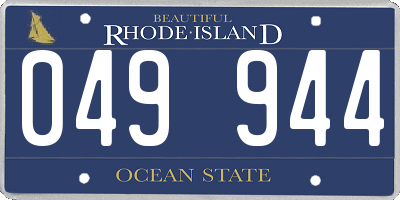 RI license plate 049944
