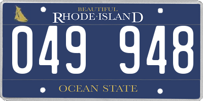 RI license plate 049948