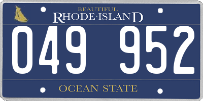 RI license plate 049952