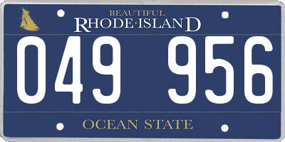 RI license plate 049956