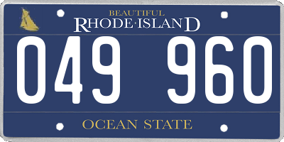 RI license plate 049960