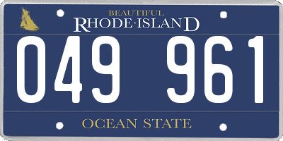 RI license plate 049961