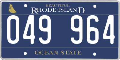 RI license plate 049964