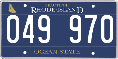 RI license plate 049970