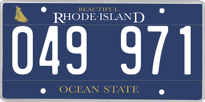 RI license plate 049971