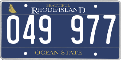 RI license plate 049977